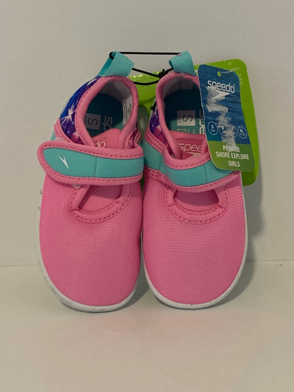 NWT Speedo ~ Shore Explore Pink & Turquoise Water Shoes ~ Toddler Size S 5/6
